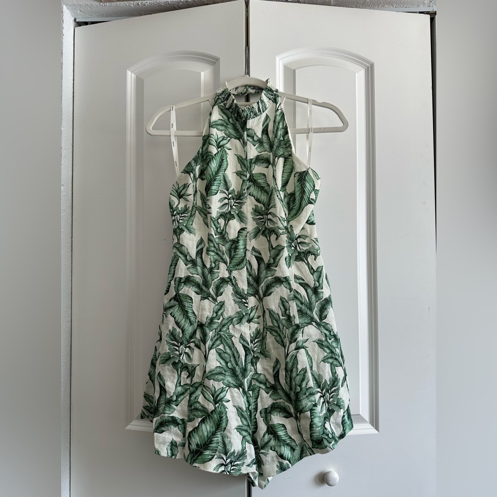Kivari Tropical Green Leaf Romper